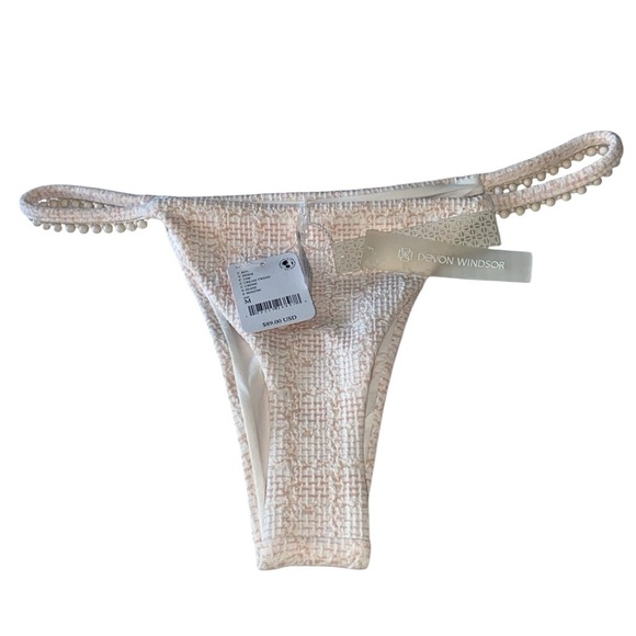 NWT DevonWindsor x Free People Diane Bottom in cream tweed, size medium - Picture 5 of 10